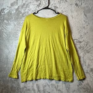 J. Jill 100%‎ Merino Wool Washable Crew Neck Green Sweater Size Large